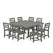 POLYWOOD La Casa Cafe 9-Piece Nautical Trestle Dining Set in Slate Grey