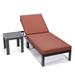 15.35 x 29.53 x 74.80 in. Chelsea Modern Aluminum Outdoor Chaise Lounge Chair with Side Table & Cushion Orange