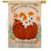 28 x 40 in. Something Thanksful for House Flag with Fall Thanksgiving Double-Sided Decorative Vertical Flags Decoration Banner Garden Yard Gift