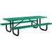 8 ft. Rectangular Outdoor Steel & Perforated Metal Picnic Table Green