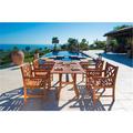 Malibu Outdoor 5-piece Wood Patio Dining Set with Curvy Leg Table