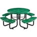 46 in. Round Outdoor Steel & Perforated Metal Picnic Table Green
