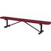 8 ft. Outdoor Steel Flat Bench with Expanded Metal - Red