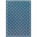 2 x 4 ft. Navy Geometric Stain Resistant Indoor & Outdoor Rectangle Area Rug - Blue and Ivory - 0.16in. H x 21.65in. W x 45.28in. D