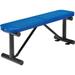 4 ft. Outdoor Steel Flat Bench with Perforated Metal - Blue