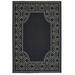 9 x 13 ft. Black Stain Resistant Indoor & Outdoor Rectangle Area Rug - Black and Ivory - 9 x 13 ft.