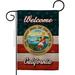 13 x 18.5 in. Welcome California Double-Sided Vertical House Decoration Banner Garden Flag - Yard Gift