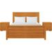 Caroline Wooden Platform Bed with 2 Nightstands - Q/K - multiple colors