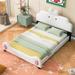 Twin/Full Size Upholstered Platform Bed with Cartoon Ears Shaped Headboard and Footboard,for Kids Toddlers Boys Girls