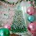 7.6 FT Classic Pine Tree Christmas Tree Gradient Tree Design With 300 Cool White LED lights