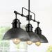 LNC 3-Light Brushed Black Farmhouse Kitchen Island Pendant Lighting 35.7 L x 9 W x 11.5 H