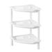 NUOLUX 3 Layer Plastic Small Storage Shelves Plastic Basket Corner Shelf Organizer Desk Stand Rack Bathroom Shelves for Home Household Kitchen(White)