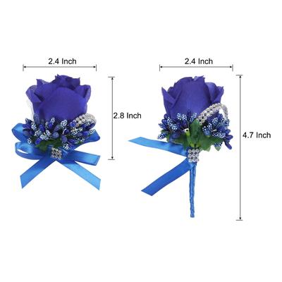 6 Pcs Rose Boutonnieres & Wrist Corsage for Men Wedding Ceremony