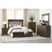 Chantalle 6 Piece Brown Modern Fabric Upholstered Tufted Panel Bedroom Set