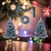 4-Piece Set Xmas Tree Artificial Christmas Garland, Wreath Entrance Trees X-mas with LED Lights