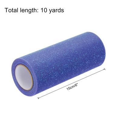 6 Inch Rainbow Glitter Tulle Ribbon Rolls Net Fabric 10 Yards