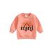 IZhansean Infant Toddler Baby Girl Boy Halloween Long Sleeve Letter Pumpkin Print Sweatshirt Clothes Light Brown 6-9 Months