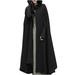 Sokhug Women s Jacket with Hood Women Fashion Solid Button Cloak Split fork Woolen Coat