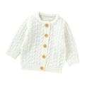 ZMHEGW Toddler Coats Baby Kids Girls Boys Long Sleeve Sweaters Warm Cotton Knit Cardigan Button Down Outwear Jackets for Children
