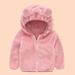 Utoimkio Toddler Baby Boys Girls Plush Hooded Jacket Cute Bear Ears Hoodies Coat Winter Thicken Warm Outwear for Kids Size 6M-4T