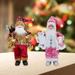 Cheer US Santa Claus Christmas Figurine Figure Decor with Gifts Bag for New Year Holiday Party Home Decoration