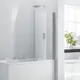 Frontline Aquaglass 800 x 1500mm Square Bath Screen 8mm with or without towel rail - No Towel Rail