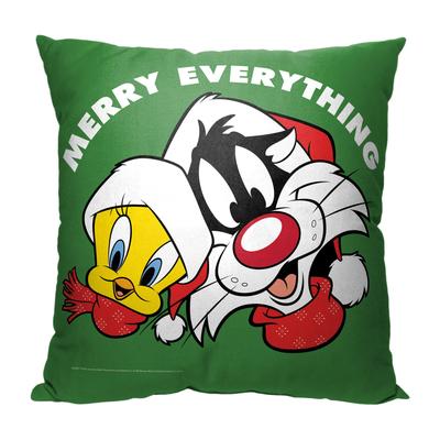 Wb Looney Tunes Merry Everything Printed Throw Pillow by The Northwest in O