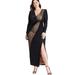 Plus Size Women's Patchwork Maxi Dress by ELOQUII in Black Onyx (Size 30)