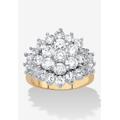 Women's 4.25 Cttw 18K Gold-Plated Cubic Zirconia Cubic Zirconia Cluster Cocktail Ring by PalmBeach Jewelry in Gold (Size 9)
