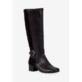 Wide Width Women's Max Medium Calf Boot by Ros Hommerson in Black Leather Suede (Size 10 1/2 W)