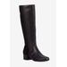 Wide Width Women's Mix Wide Wide Calf Boot by Ros Hommerson in Black Leather Suede (Size 8 1/2 W)