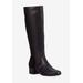 Wide Width Women's Mix Wide Wide Calf Boot by Ros Hommerson in Black Leather Suede (Size 10 W)