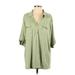 Croft & Barrow Short Sleeve Blouse: Green Tops - Women's Size 3