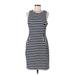 Sharagano Casual Dress - Sheath: Blue Stripes Dresses - Women's Size 8