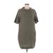 Cos Casual Dress - Shift Cowl Neck Short sleeves: Gray Print Dresses - Women's Size 6