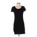 Mossimo Casual Dress - Mini Scoop Neck Short sleeves: Black Print Dresses - Women's Size Small