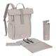 LÄSSIG Baby Changing Backpack, Changing Bag, Backpack with Changing Mat, Pram Attachment, Bottle Holder Sustainably Produced/GRE Rolltop Up Backpack Taupe