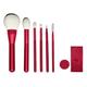 MGWYE Red Mandala 6pcs Makeup Brush Set Soft Hair Loose Powder Brush With Air Cushion With Brush Bag