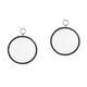 Hoement 2pcs Hanging Wrought Iron Mirror Round Mirror Macrame Mirror Black Frame Mirror Hanging Mirror Vanity Wall Mirrors Hanging Circle Hanging Mirror Metal Mirror Bathroom Mirror Black