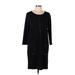 Joan Vass Casual Dress - Shift: Black Dresses - Women's Size 10
