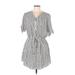 J for Justify Casual Dress - Shirtdress: White Stripes Dresses - Women's Size Large