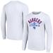 Men's Starter White New York Rangers Puck Long Sleeve T-Shirt