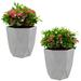 Red Barrel Studio® Modern Faceted Resin Indoor/Outdoor Planter - Light - 4-Pack Resin/Plastic in Gray | 14 H x 14.75 W x 14.75 D in | Wayfair