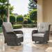 Wildon Home® Bonia Outdoor Wicker Rattan Swivel Rocking Patio Club Accent Chairs w/ Cushions in Gray/Brown | 35 H x 31 W x 33.2 D in | Wayfair