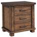 Loon Peak® Iarla 3 - Drawer Solid Wood Nightstand in Brown Wood in Brown/Green | 25.6 H x 24 W x 17 D in | Wayfair F7EB6DD263C44263AF23CF376EA5E575