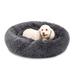 Tucker Murphy Pet™ 23In Dog Bed Self-Warming Plush Shag Fur Donut Calming Pet Bed Cuddler - Gray Cotton in Gray/White | Wayfair