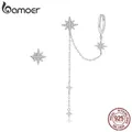 Bamoer-Boucles d'Oreilles Pendantes Asymétriques en Argent Sterling 925 Authentique Clou en CZ