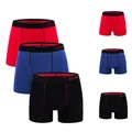 Boxers en coton pour hommes sous-vêtements lot de 3 pièces culotte masculine Shorts solides