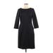 Lauren by Ralph Lauren Casual Dress - Sheath Crew Neck 3/4 sleeves: Black Dresses - Women's Size 8