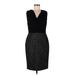 Ellen Tracy Casual Dress - Sheath Cowl Neck Sleeveless: Black Color Block Dresses - Women's Size 8